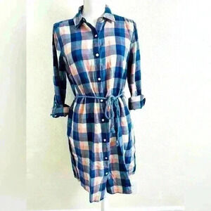 Tommy Hilfiger Long Sleeve Plaid Collared Dress Size Medium